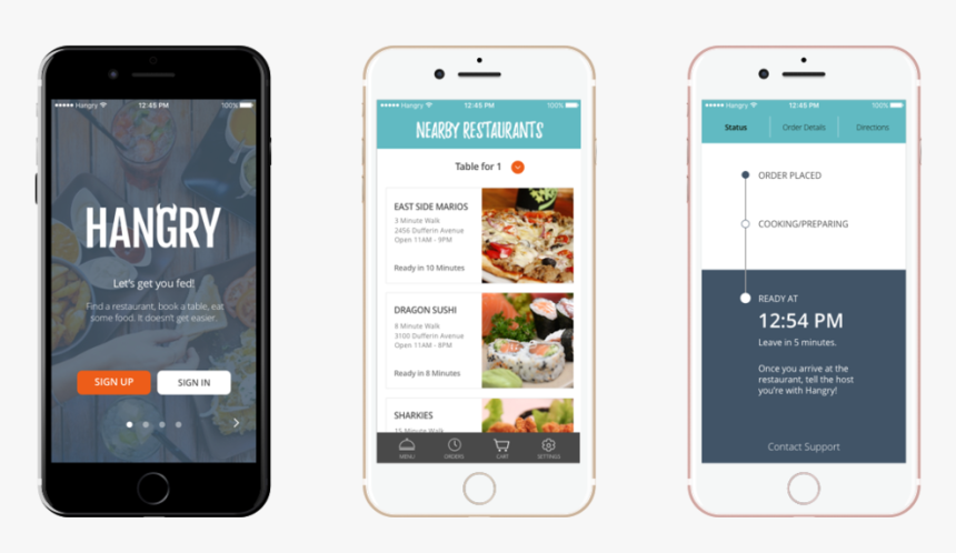 Hangry Iphone Display - Find Nearby Restaurant Mobile, HD Png Download, Free Download