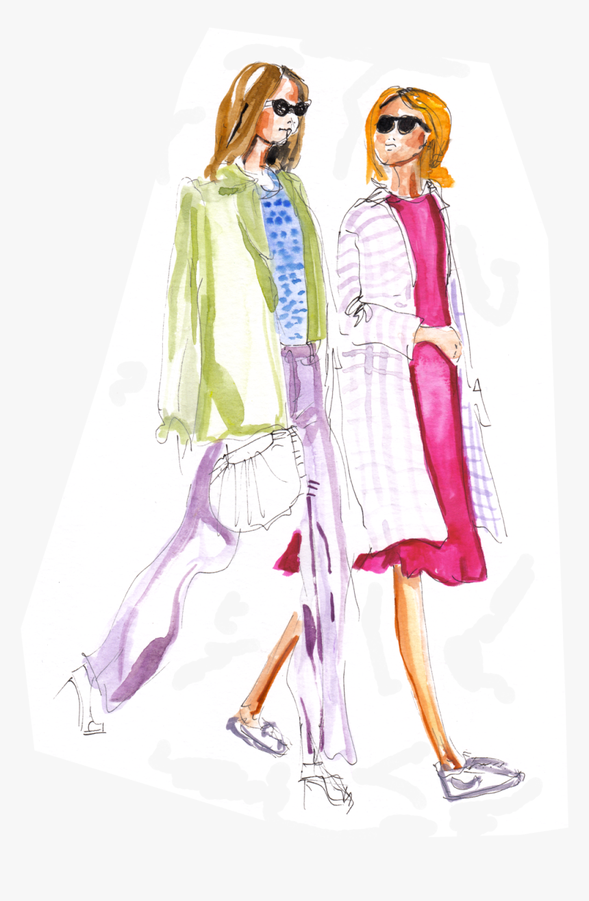 Girls Walking - Illustration, HD Png Download, Free Download