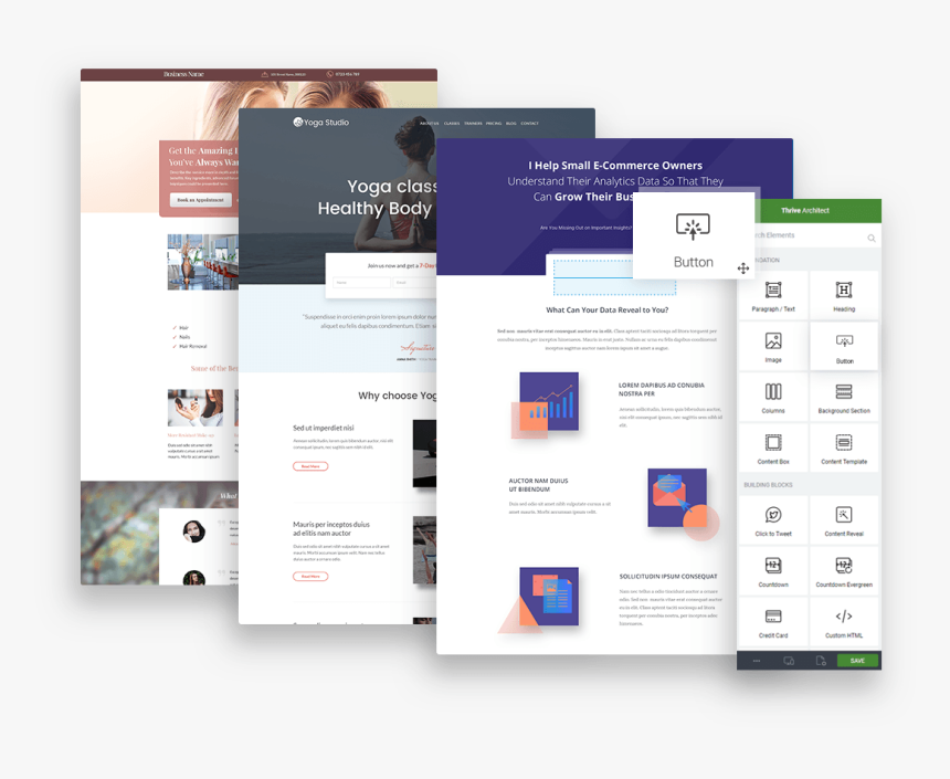 Thrive Architect Landing Pages, HD Png Download, Free Download