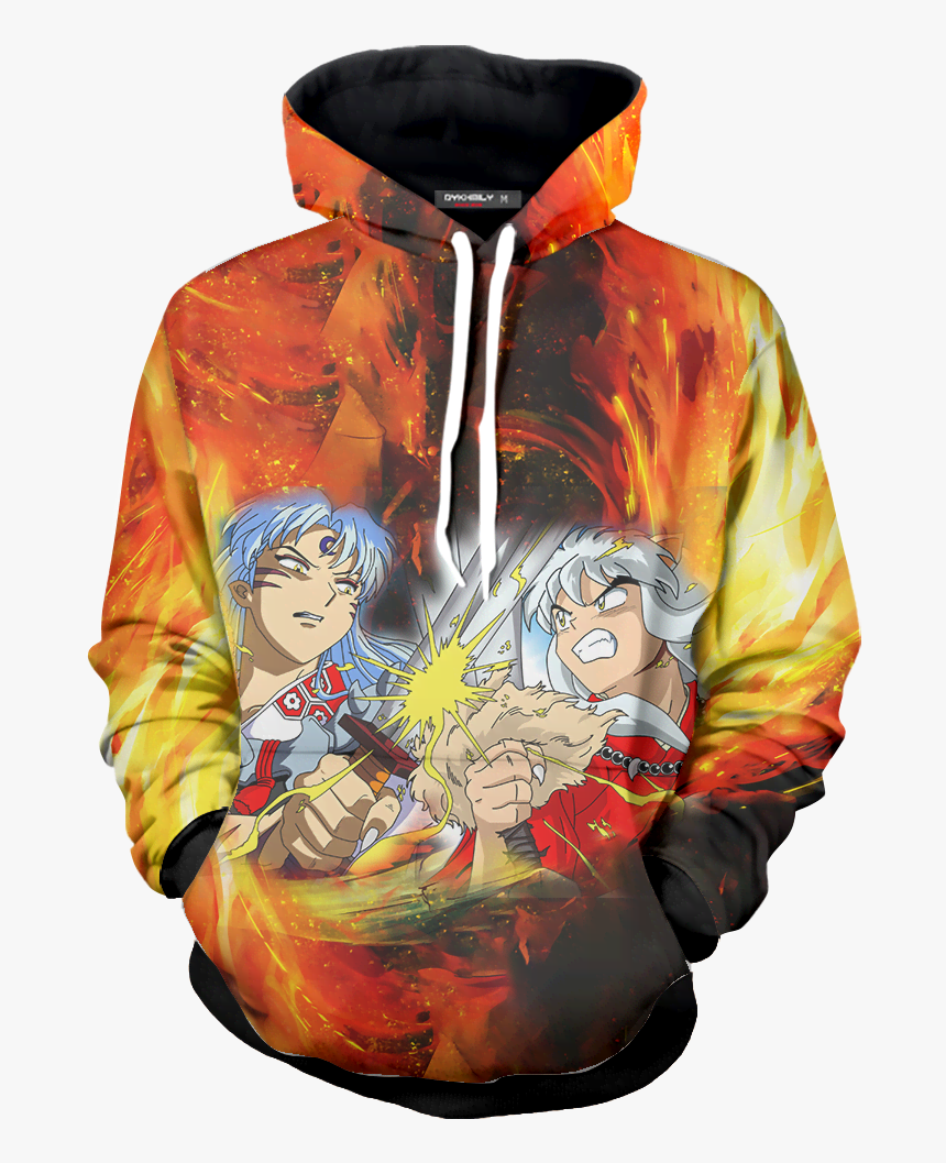 Sesshomaru And Inuyasha Fighting Zip Up Hoodie Jacket - Hoodie, HD Png ...