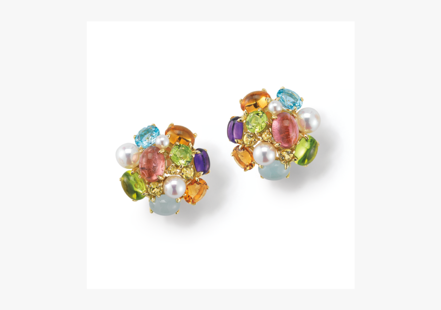 Seaman Schepps Sey Multi Small Bubble Earrings Multi - Multicolor Gemstone Stud Earrings, HD Png Download, Free Download