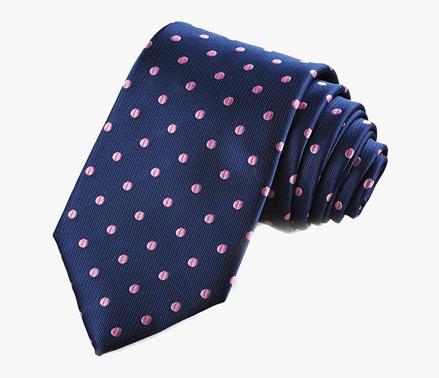 Polka Dot Navy Tie With Pink Dots By Kissties - Polka Dot, HD Png Download, Free Download