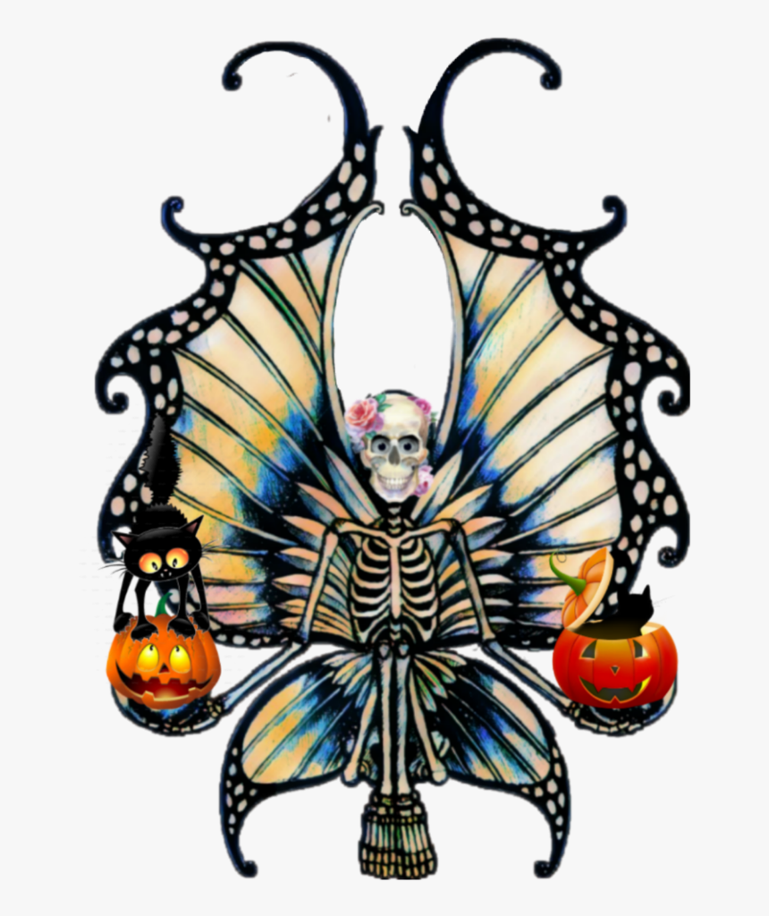 Halloween Skeletons - Mariposa Calavera Dibujo, HD Png Download, Free Download