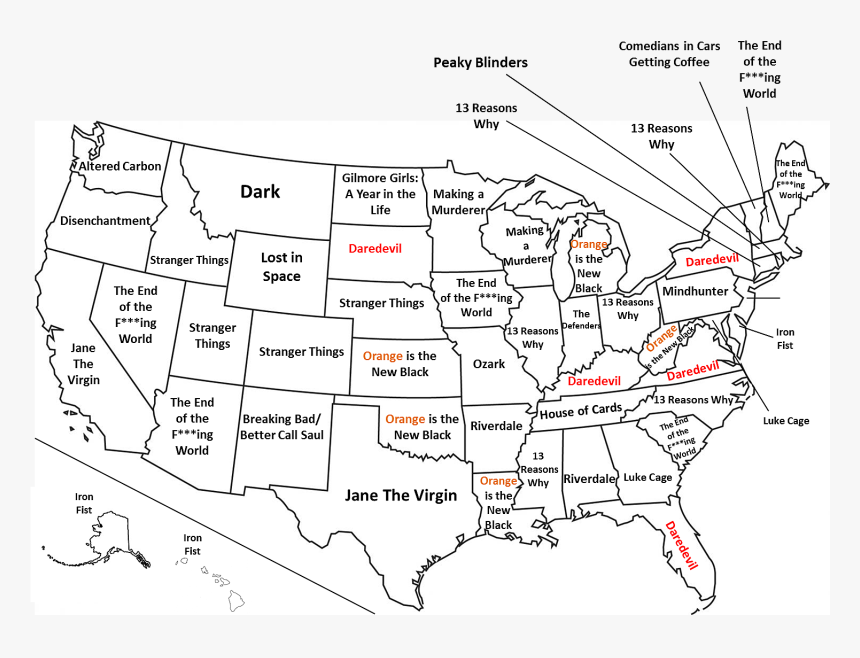 Most Popular Netflix Shows By State 2019, HD Png Download, Free Download