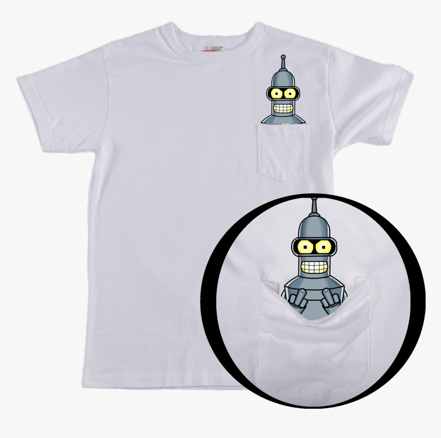 Bender Pull Down Pocket T-shirt - Pull Down Pocket Shirt, HD Png Download, Free Download