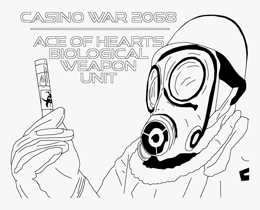 Biological Weapons Ace Of Heart Casino War Coloring - Biological Weapon Clipart, HD Png Download, Free Download