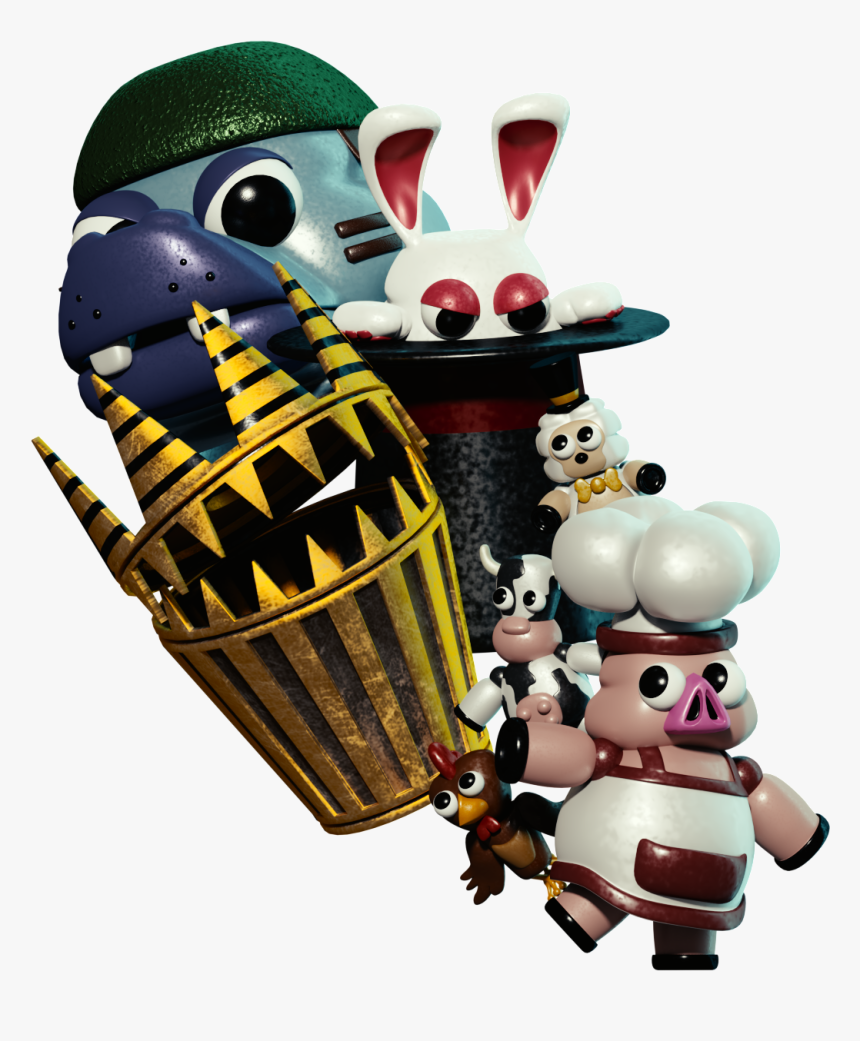 A Big Poster Of The Characters In "wonder World - Fnaf Porkchop's Horror Show, HD Png Download, Free Download