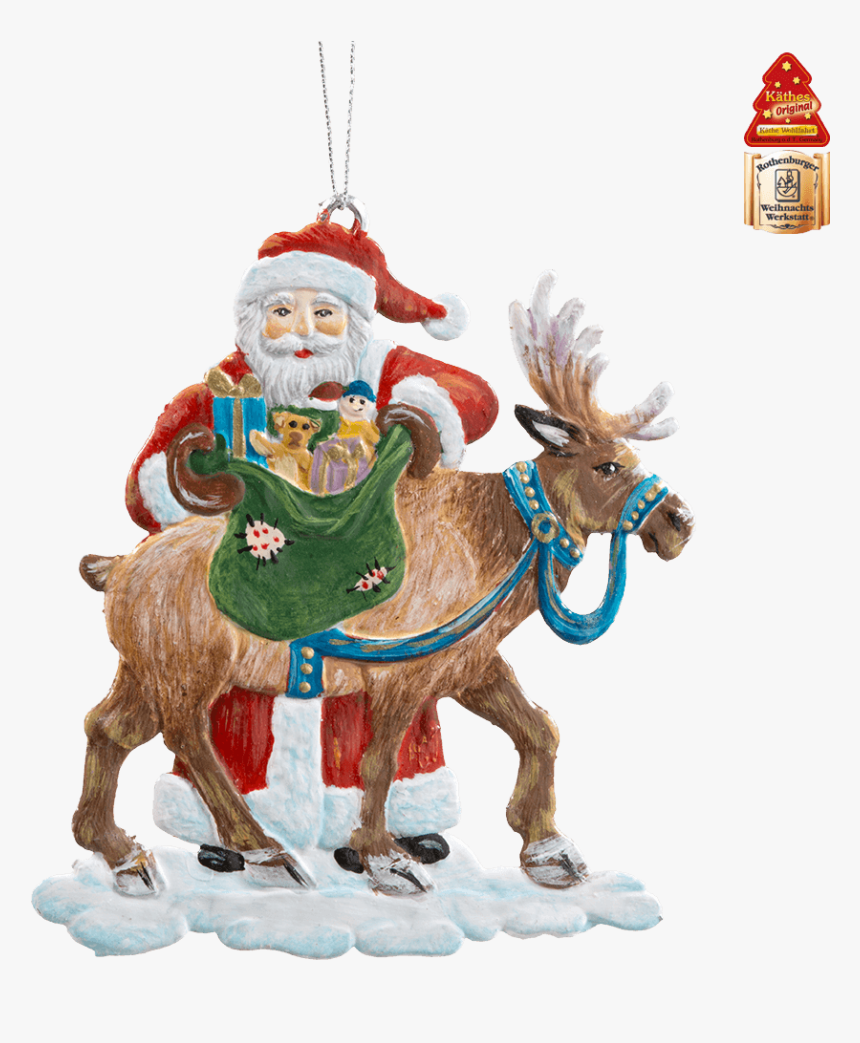 Santa With Reindeer - Käthe Wohlfahrt Raeuchermaennchen, HD Png Download, Free Download