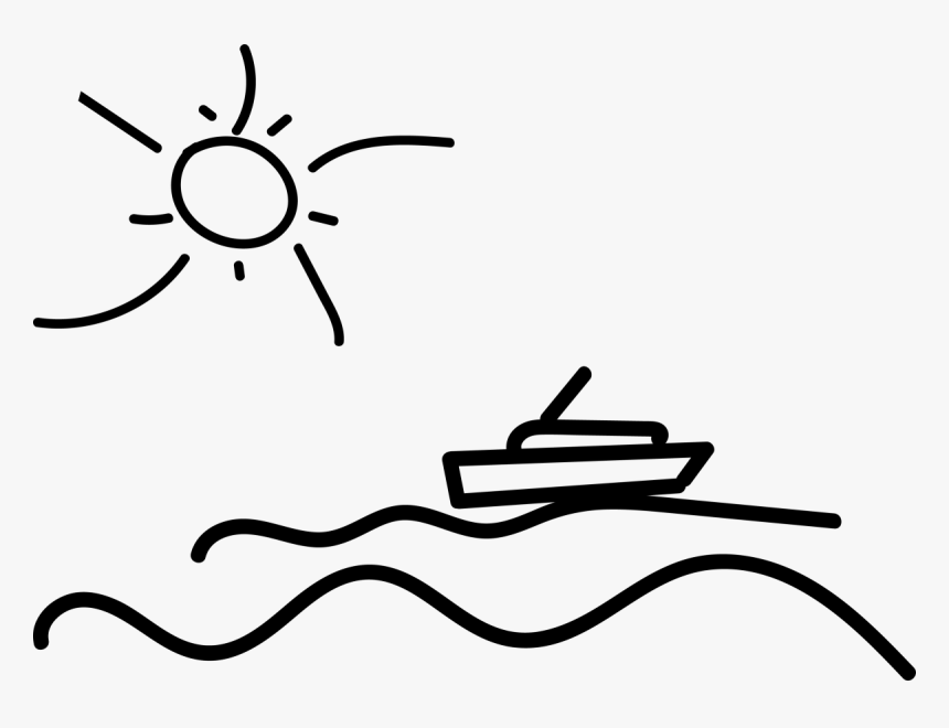 Sun Ship Wave Image Png Clipart , Png Download - Sun And Wave Clipart Black And White, Transparent Png, Free Download