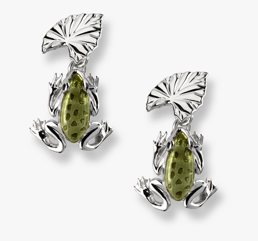 Nicole Barr Designs Sterling Silver Frog And Lilypad - Earrings, HD Png Download, Free Download