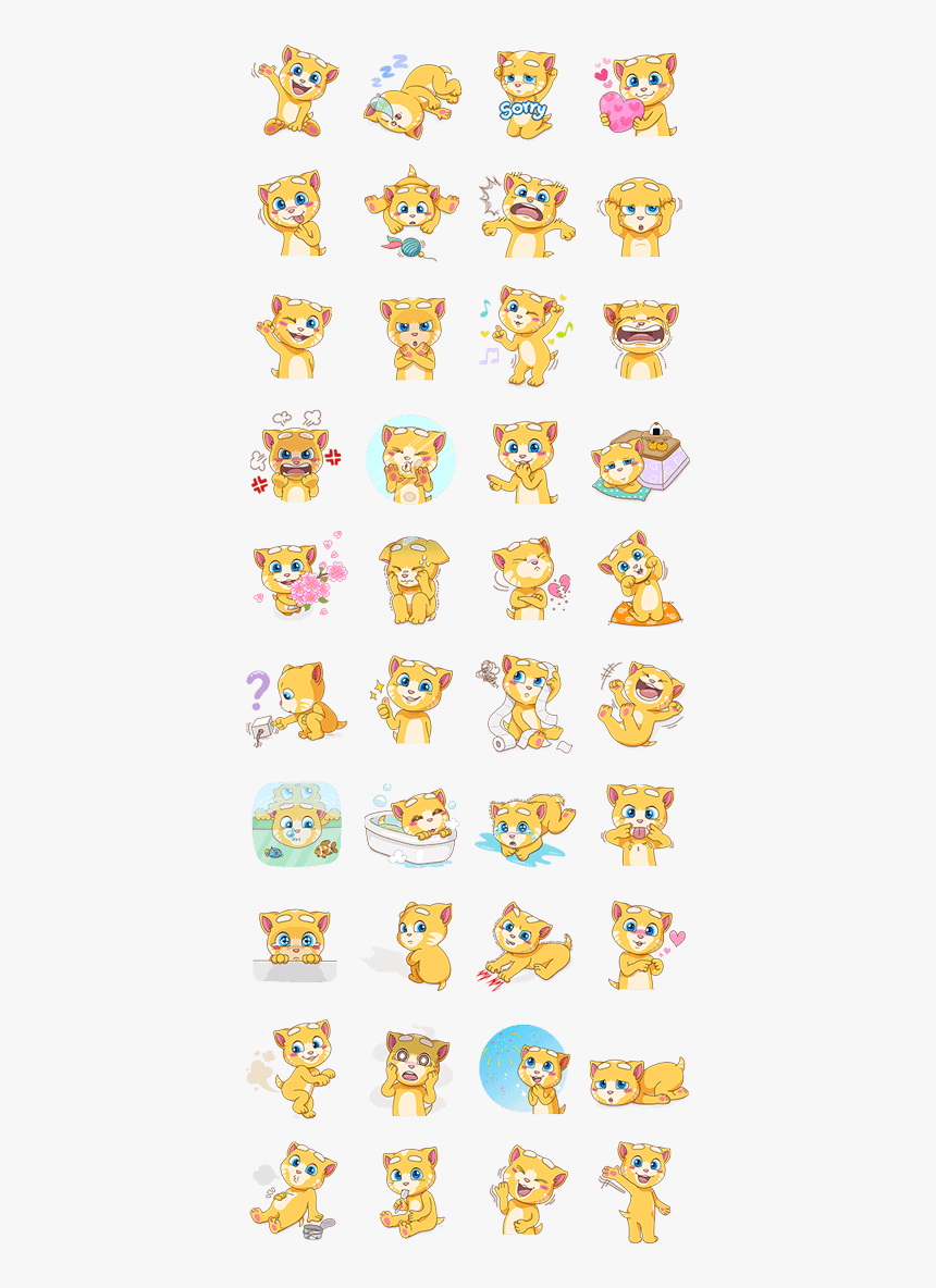 Cute Ginger Line Sticker Gif & Png Pack - Japanese Shiba Inu Sticker, Transparent Png, Free Download