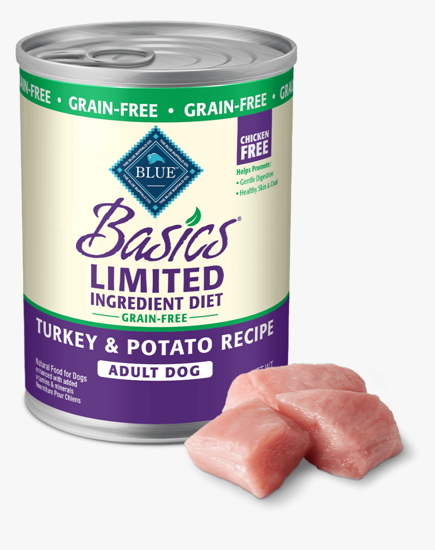 Blue Basics Grain-free Turkey & Potato Recipe Dog Wet - Lardon, HD Png Download, Free Download