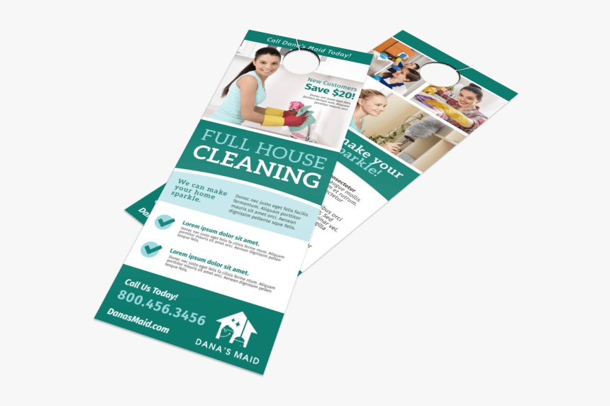 Full House Cleaning Door Hanger Template Preview - Flyer, HD Png Download, Free Download