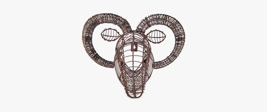 Eko Ram Horns Mini Wire Animal Heads Nkuku Warm Rust - Illustration, HD Png Download, Free Download