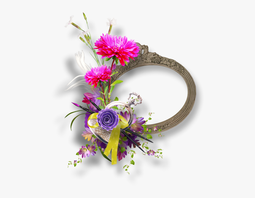 Decorative Picture Flower Frame Design Floral - Flower, HD Png Download, Free Download