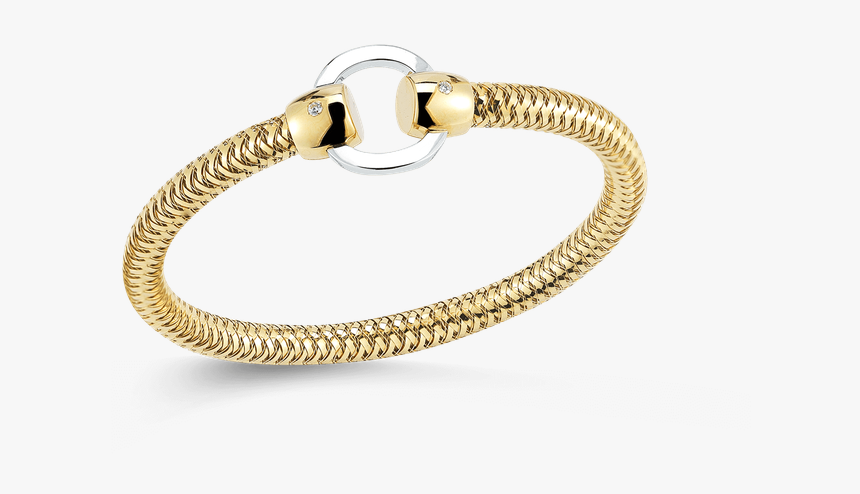 Roberto Coin Flexible Bangle With Circle Station - Bracelet, HD Png Download, Free Download