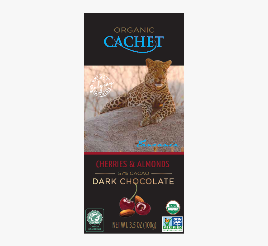 Cachet Tanaznia Single Origin Dark Chocolate With Cherries - Cachet Dark Chocolate Cherries & Almonds, HD Png Download, Free Download