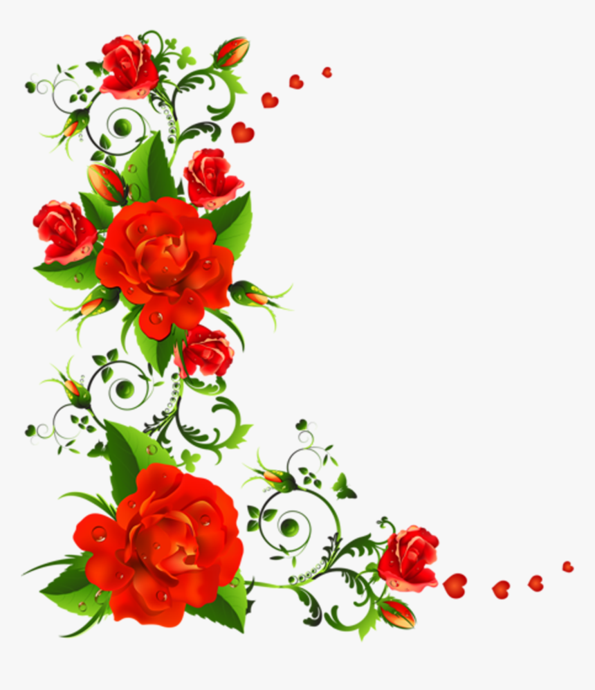 Marcos De Rosas Png - Rose Flowers Border Design, Transparent Png - kindpng