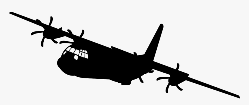 Propeller-driven Aircraft Clipart , Png Download - C 130 Silhouette Png, Transparent Png, Free Download