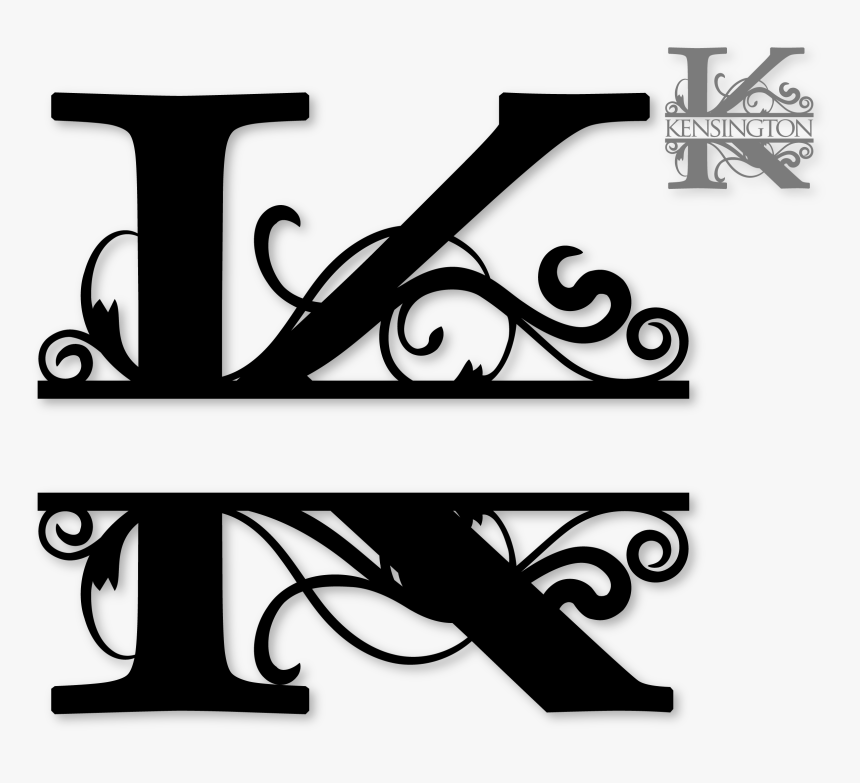 Download Monogram K - Free Split Monogram Letters K, HD Png ...