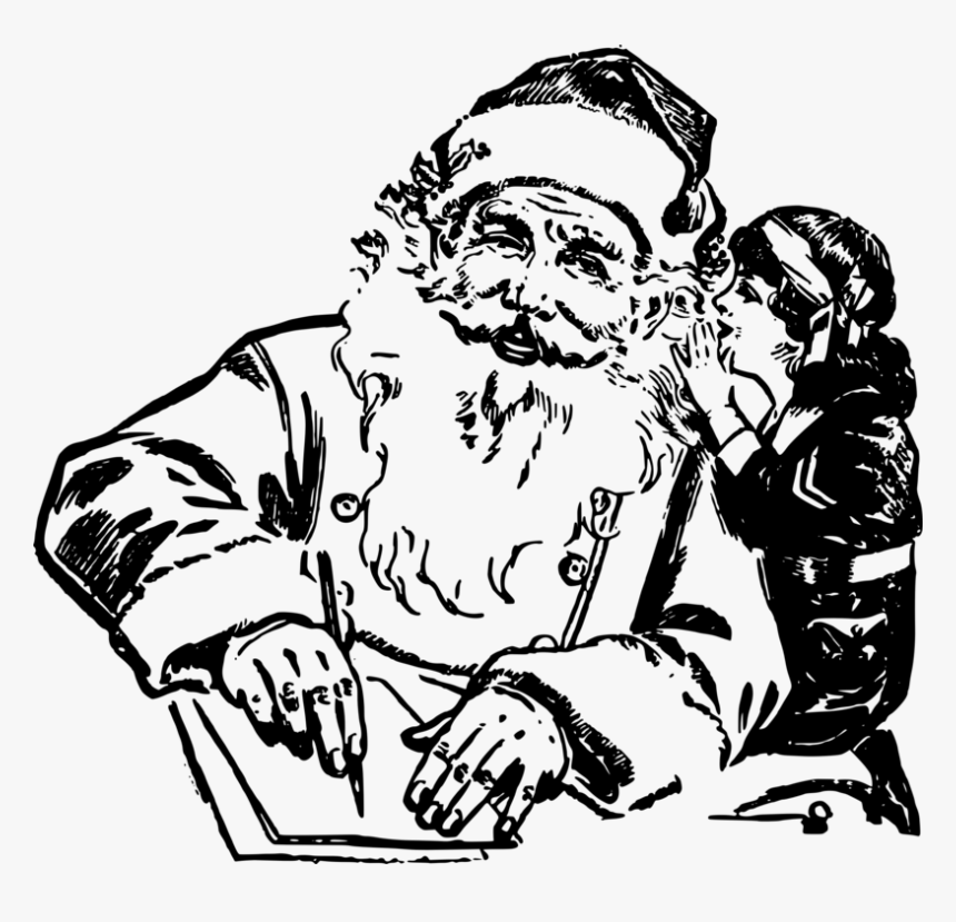 Line Art,drawing,art - Santa Claus, HD Png Download, Free Download