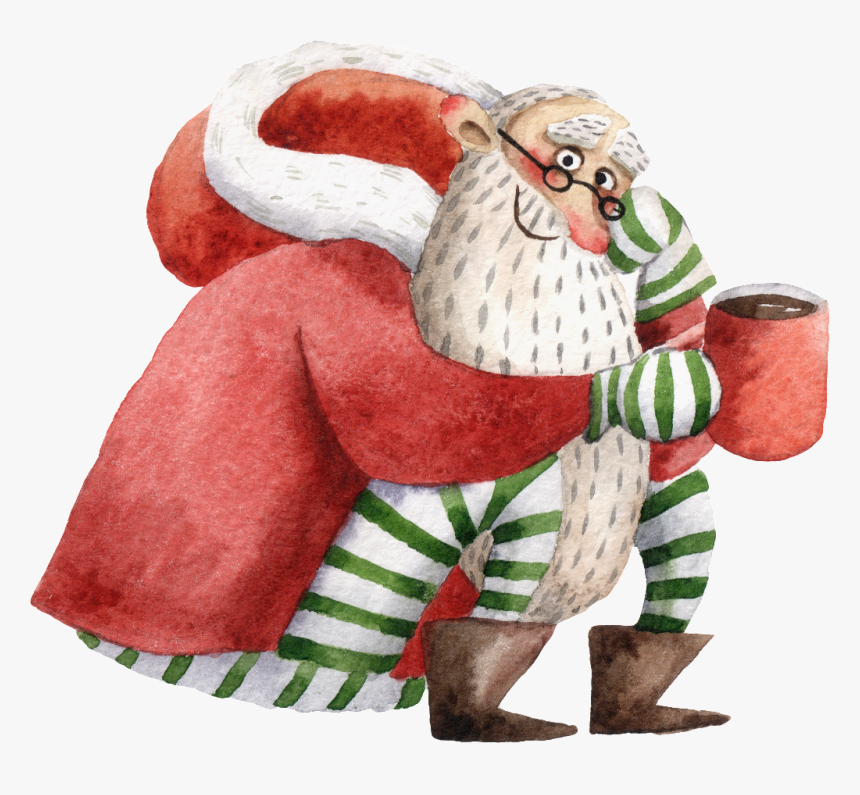 Hand Painted Santa Claus Png Transparent - Santa Claus, Png Download, Free Download