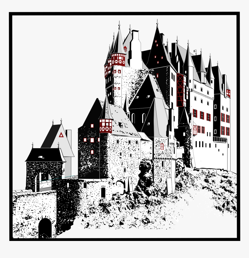 Eltz Castle Clip Arts - Замок Чб Арт, HD Png Download, Free Download