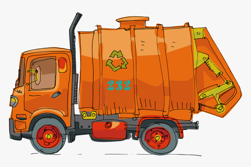 Garbage Truck Cartoon - Garbage Truck Cartoon Png, Transparent Png