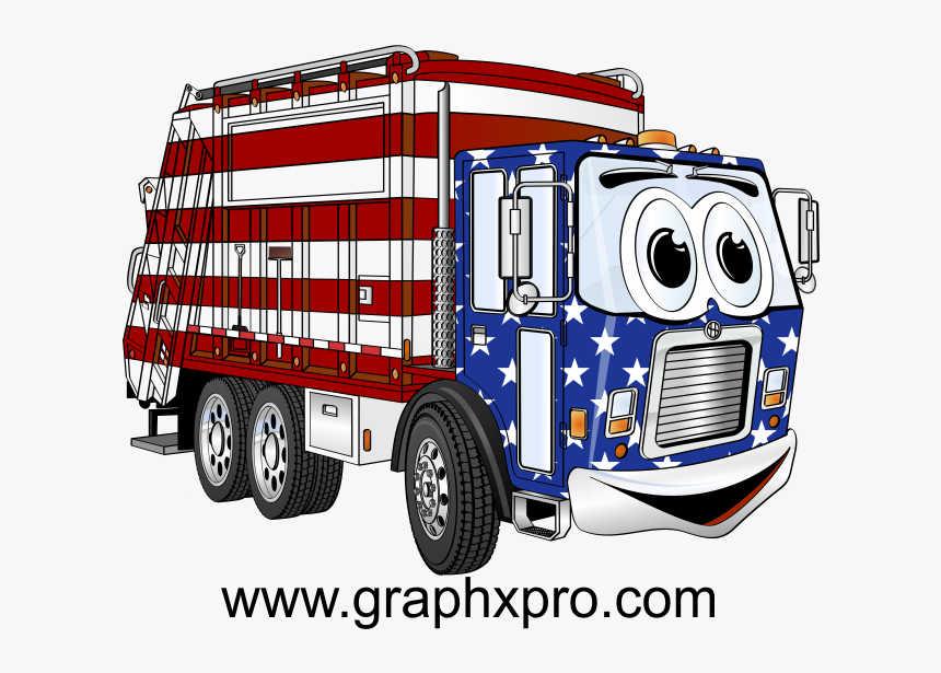 Clipart Cartoon Garbage Truck, HD Png Download - kindpng