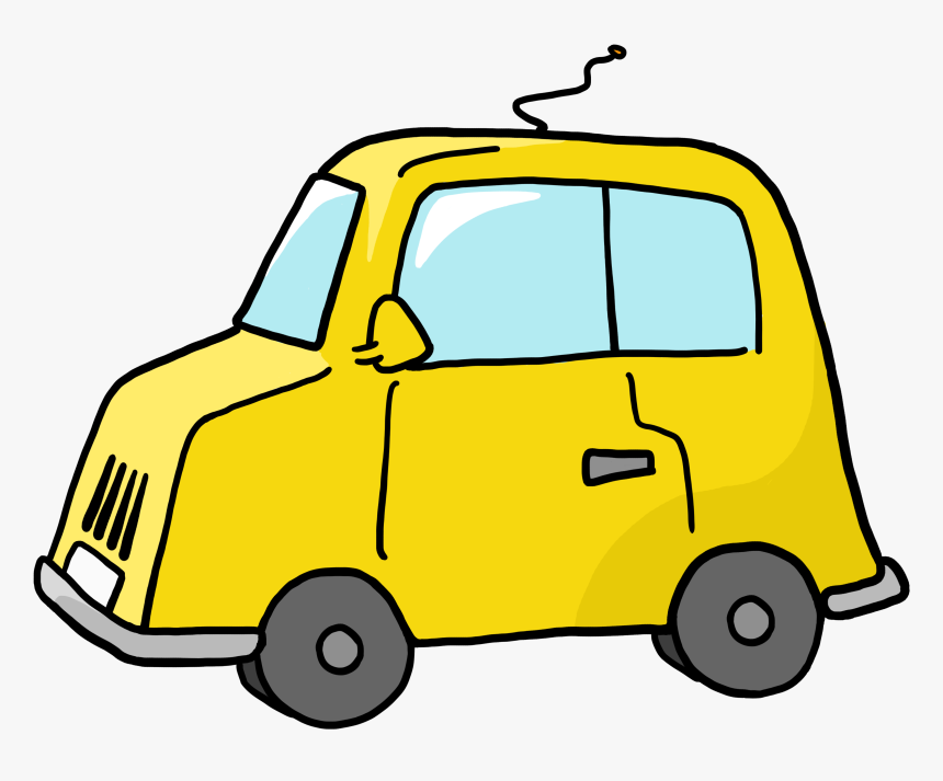 Panda Free Images Info - Yellow Car Drawing, HD Png Download, Free Download