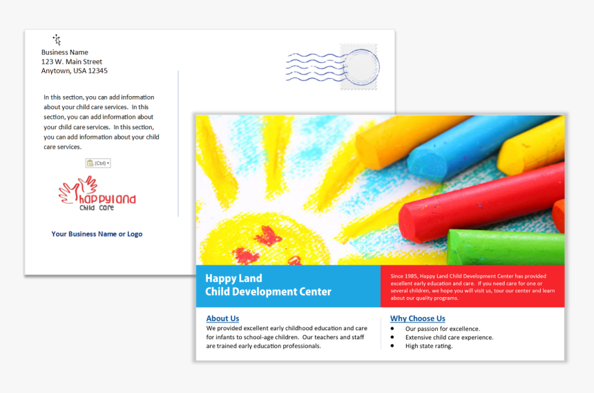 Child Care Business Cards, Child Care Folders, Child - Drawing Crayons, HD Png Download, Free Download