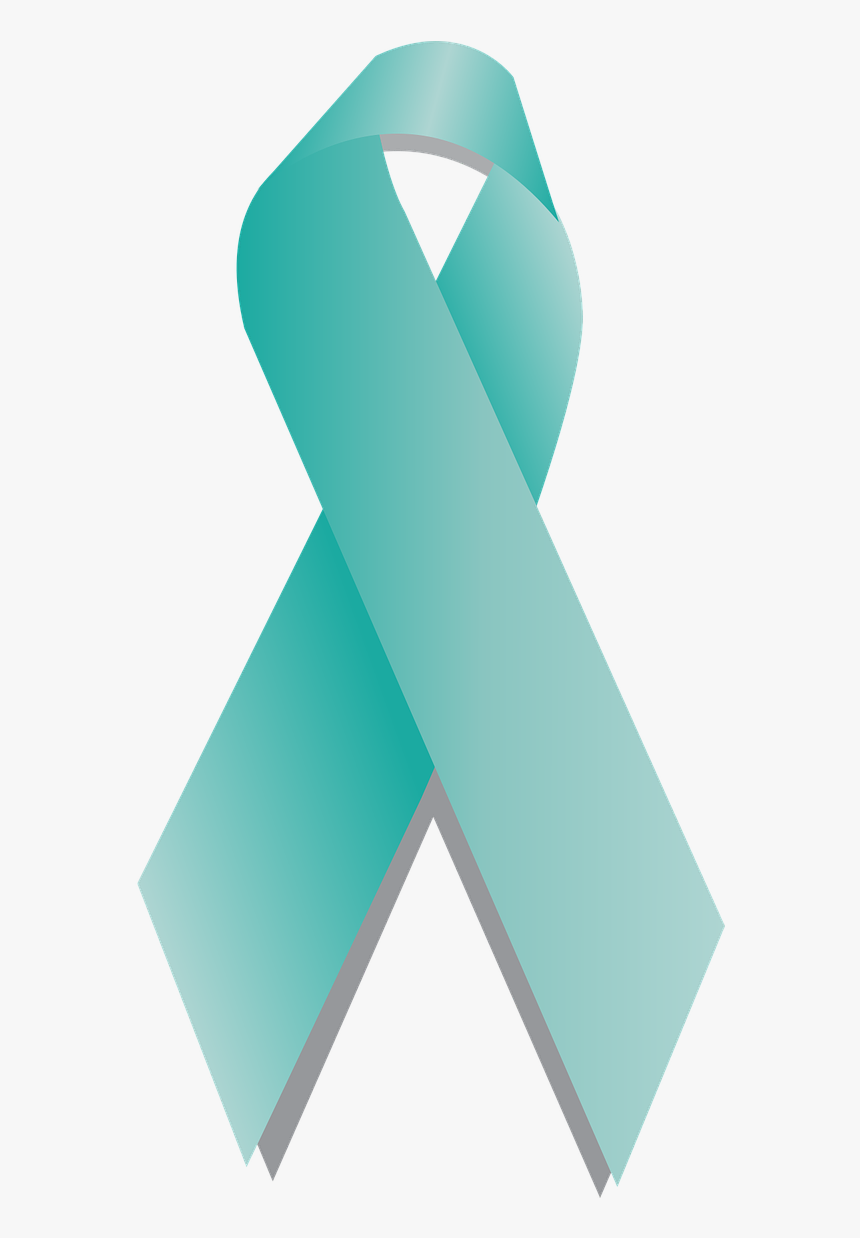 Breast Cancer Ribbon Png - Teal And Purple Ribbons, Transparent Png, Free Download