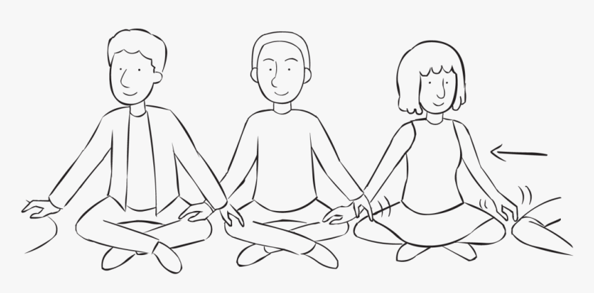Back People Sitting In Circle Tapping Hands On Their - Line Art, HD Png Download, Free Download
