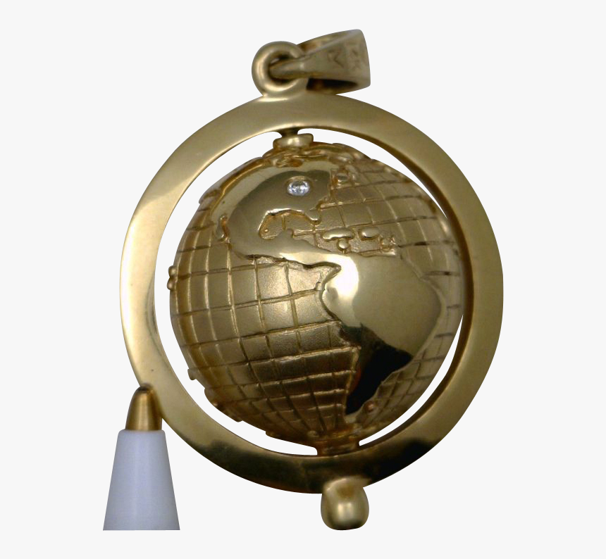 14k Yellow Gold Globe Charm/pendant - Globe, HD Png Download, Free Download