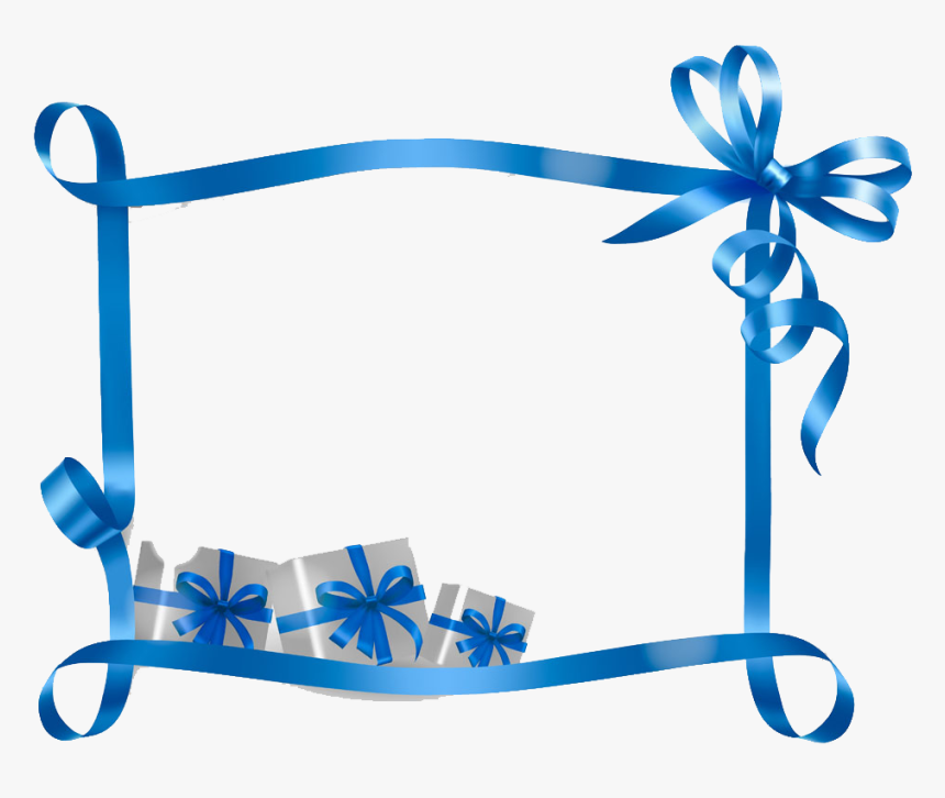 Clip Art Blue Ribbon Border - Christmas Gift Tag Template Clipart, HD Png Download, Free Download