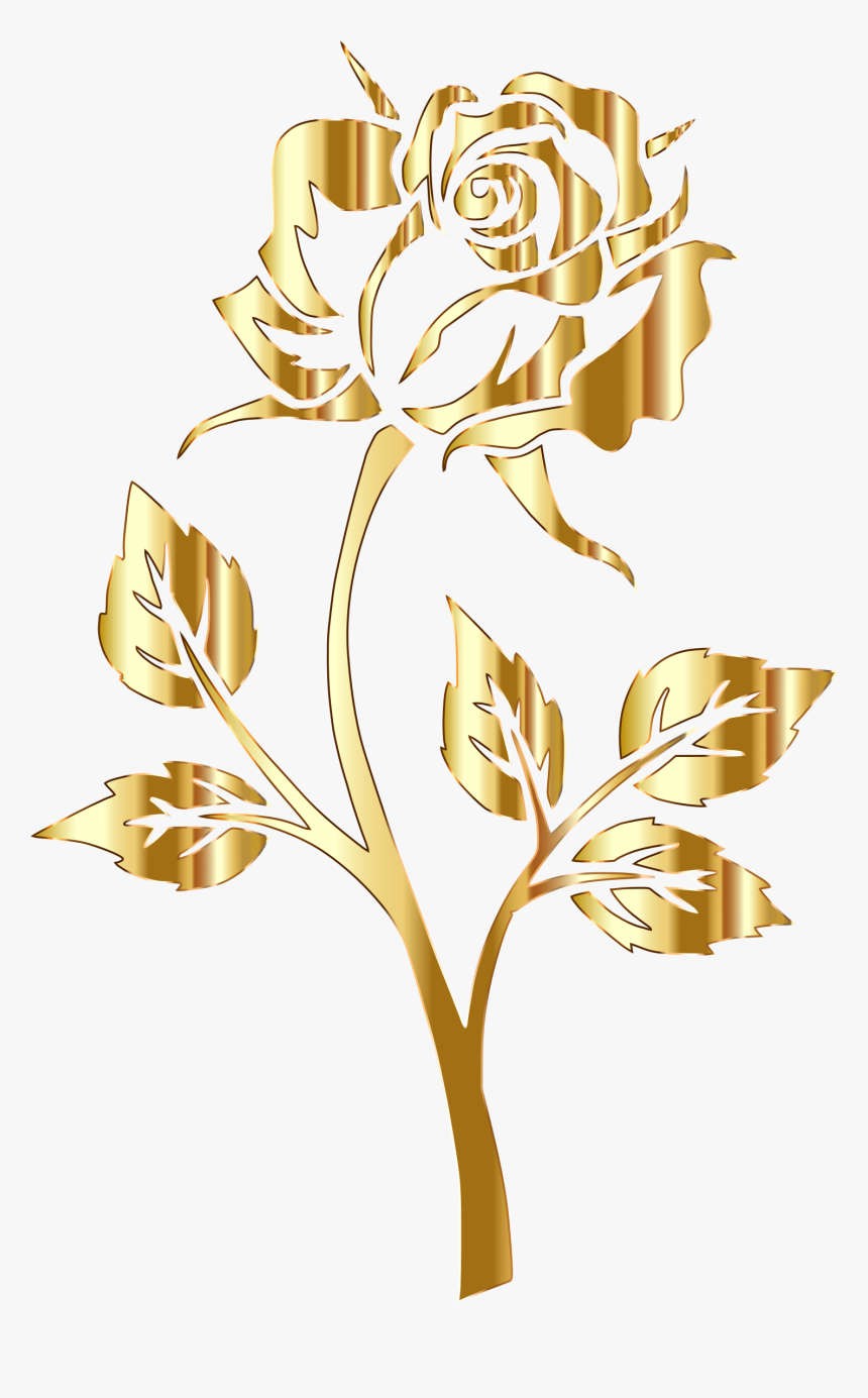 Clipart - Gold Rose No Background, HD Png Download, Free Download
