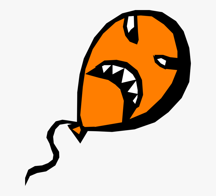 Vector Illustration Of Demonic Balloon With Evil Face, HD Png Download, Free Download