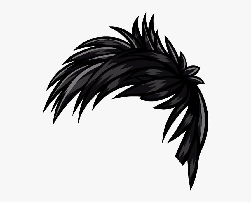 Hair123 - Club Penguin Black Hair, HD Png Download - kindpng