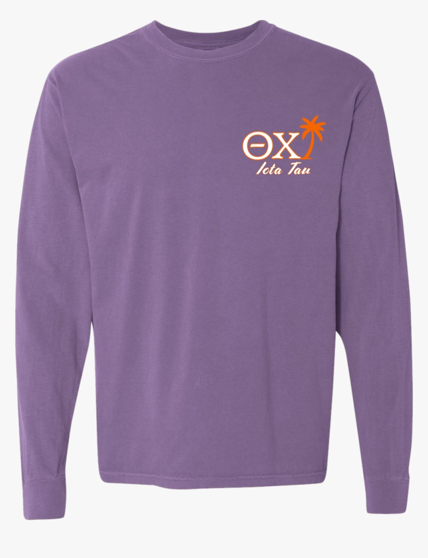 Theta Chi Spring 18 Ls Purple Front - Long-sleeved T-shirt, HD Png Download, Free Download