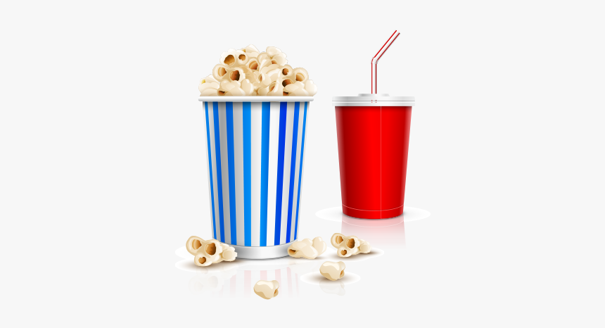 Home Vector Icon Vector Popcorn Cinema Â And The - Popcorn And Drink Clipart Png, Transparent Png, Free Download