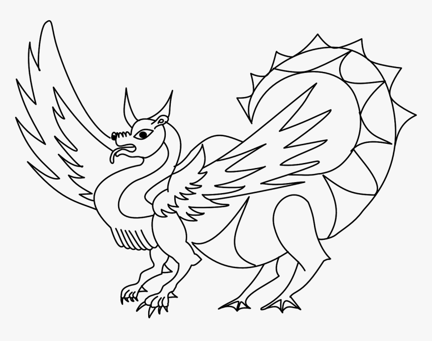 Dragon Pictures Clipart Black & White, HD Png Download, Free Download