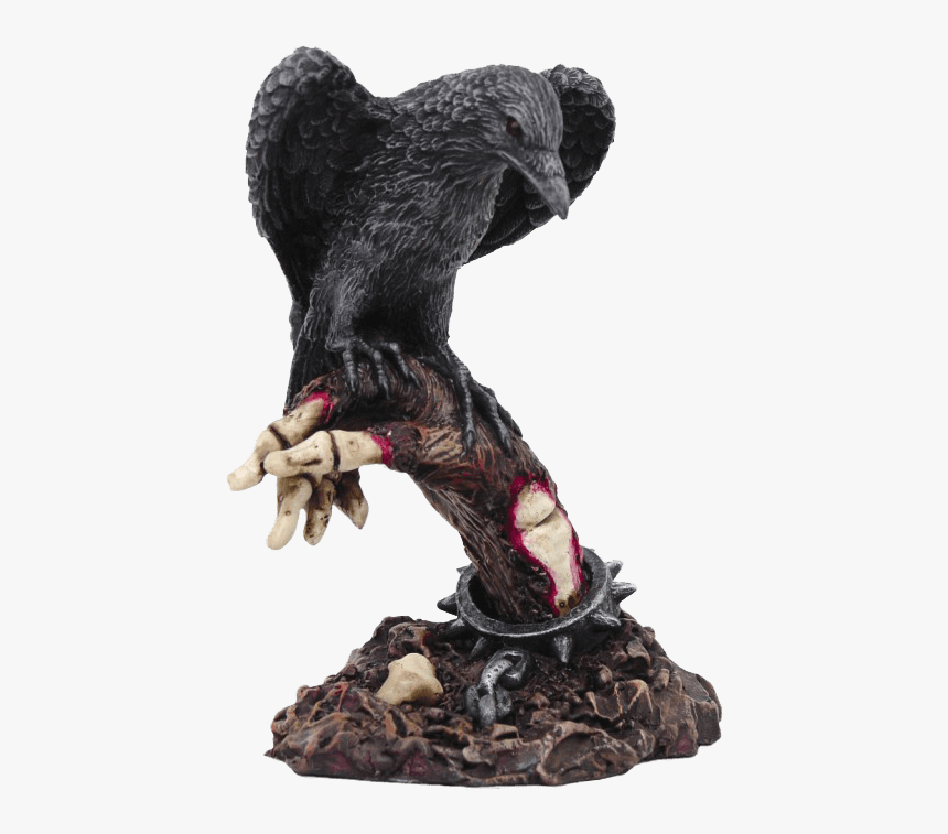Raven With Skeleton Statue - Statue, HD Png Download - kindpng