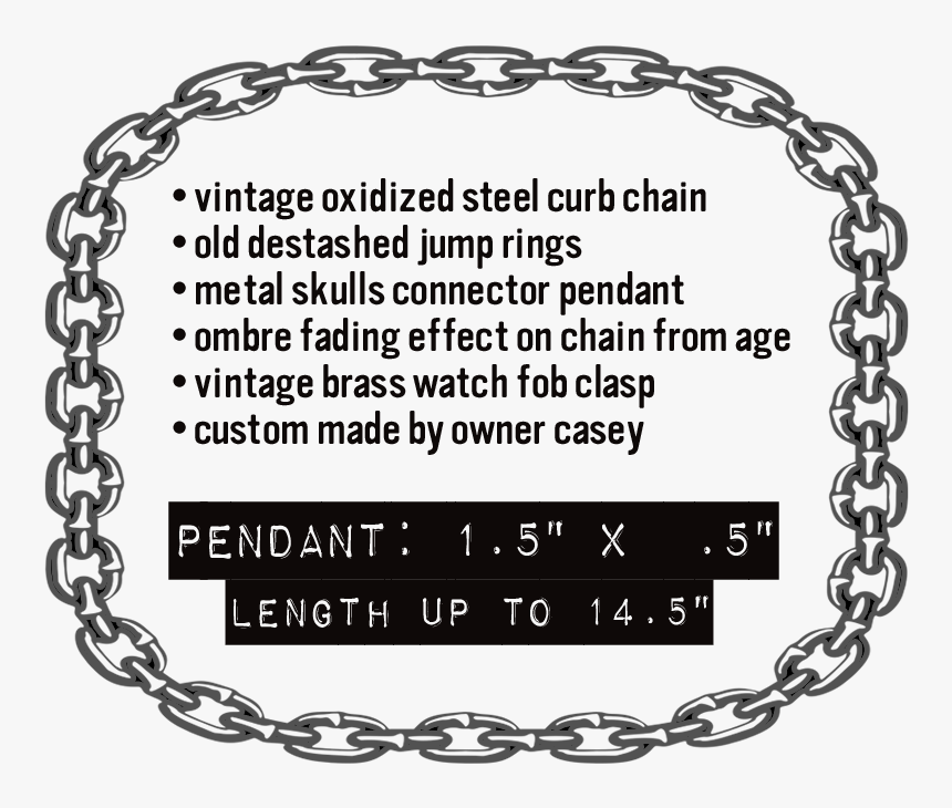 Vintage Oxidized Curb Chain Necklace Featuring A Triple - Necklace, HD Png Download, Free Download