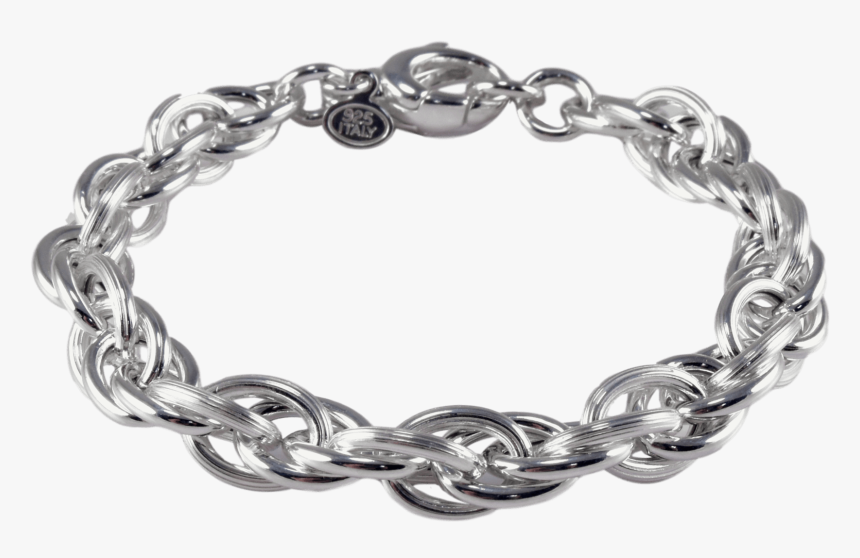 Sterling Silver Overlapping Link Bracelet - Beaded Heart Bracelet Newbridge, HD Png Download, Free Download