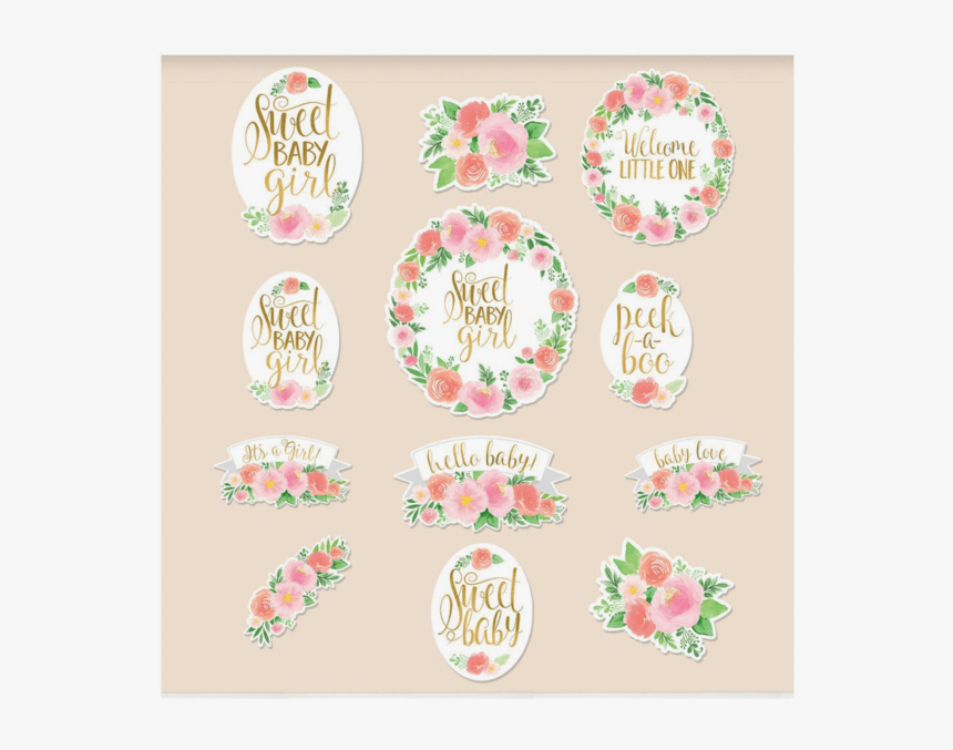 Floral Baby Girl Cutouts - Welcome Decoration For Baby Girl, HD Png Download, Free Download