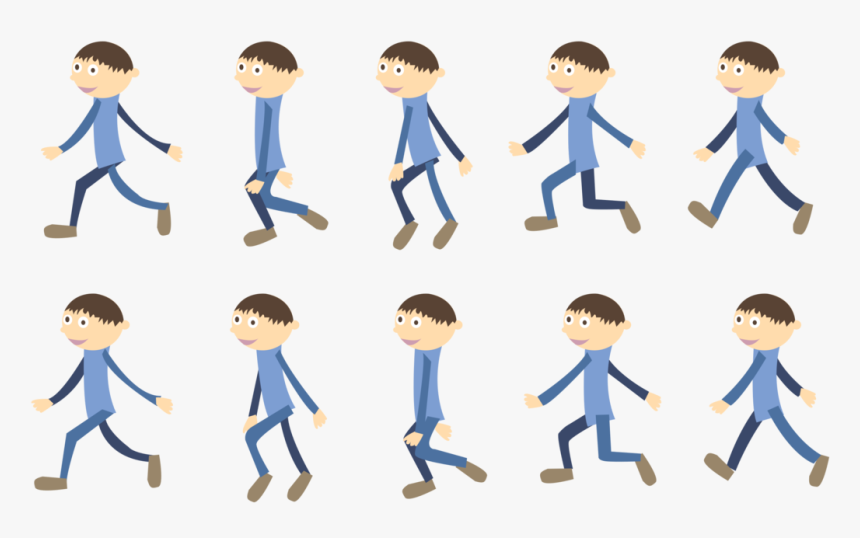 People,text,human - Cartoon Man Walking Animation, HD Png Download, Free Download