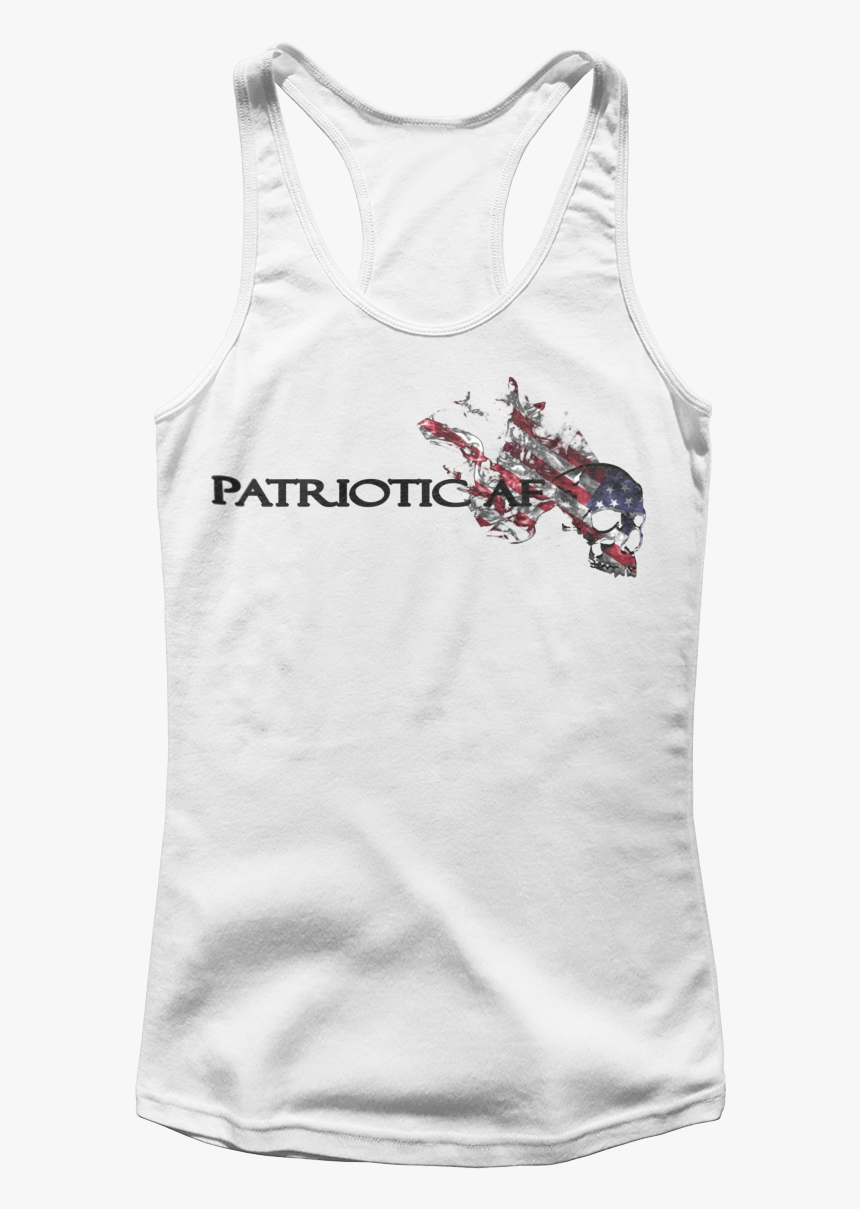 Patriotic Af Flaming Skull Women"s Racerback Tank"
 - Active Tank, HD Png Download, Free Download