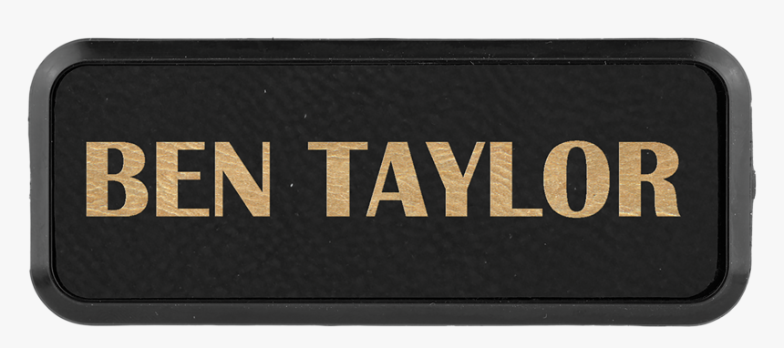 Black & Gold Leatherette Round Corner Name Badge With - Label, HD Png Download, Free Download