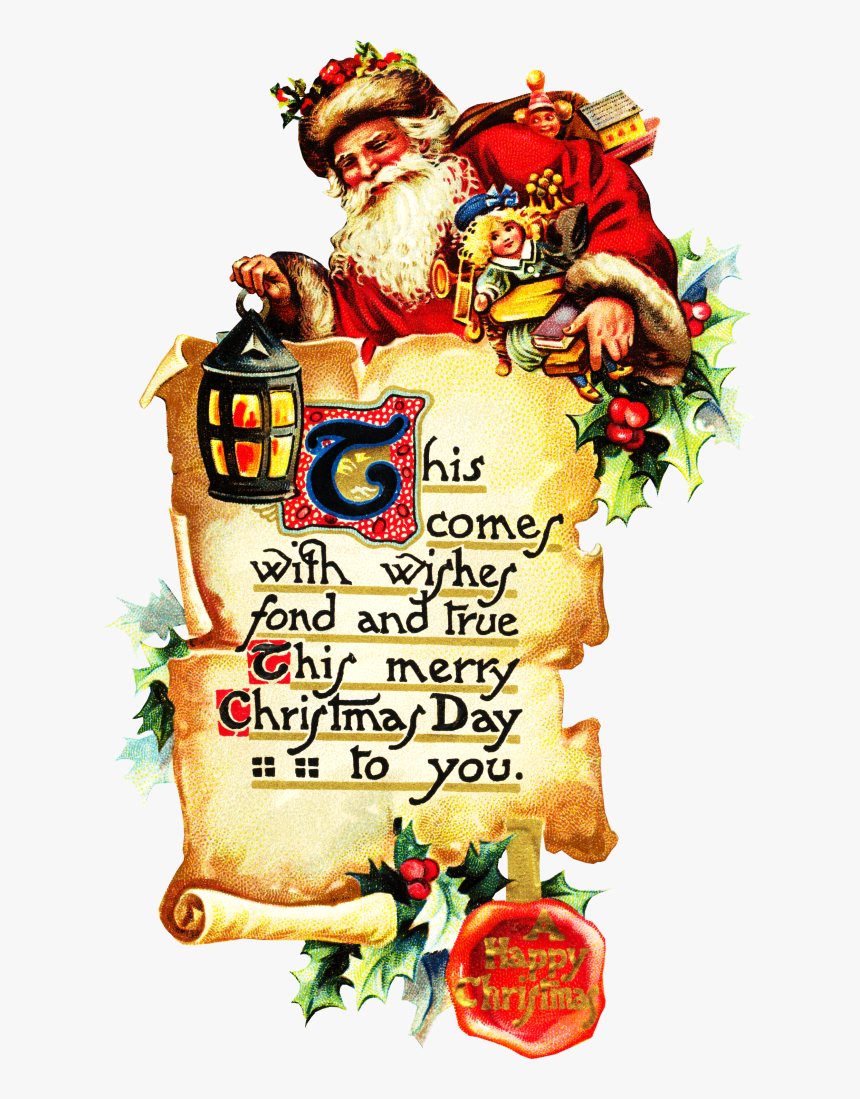 Merry Christmas Vintage Postcard, HD Png Download, Free Download