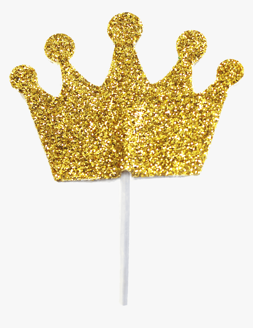 Glitter Crown Cupcake Toper - Glitter Gold Crown Png, Transparent Png, Free Download